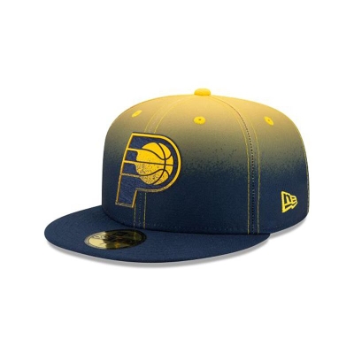 Blue Indiana Pacers Hat - New Era NBA Back Half 59FIFTY Fitted Caps USA6413908